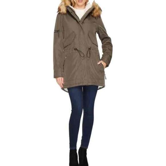 Urban Outfitters S13 NYC Military Moss Trapper Fur Hood Jacket Green Size Medium - Picture 3 of 11